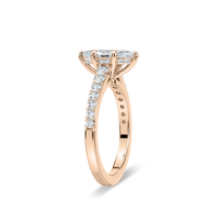 Marquise Shared Prong Engagement Ring with Hidden Halo