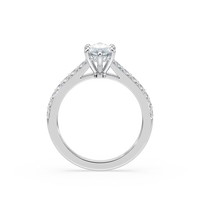 Marquise Shared Prong Engagement Ring with Hidden Halo