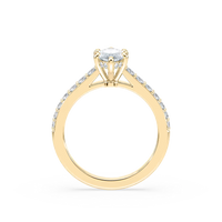 Marquise Shared Prong Engagement Ring with Hidden Halo