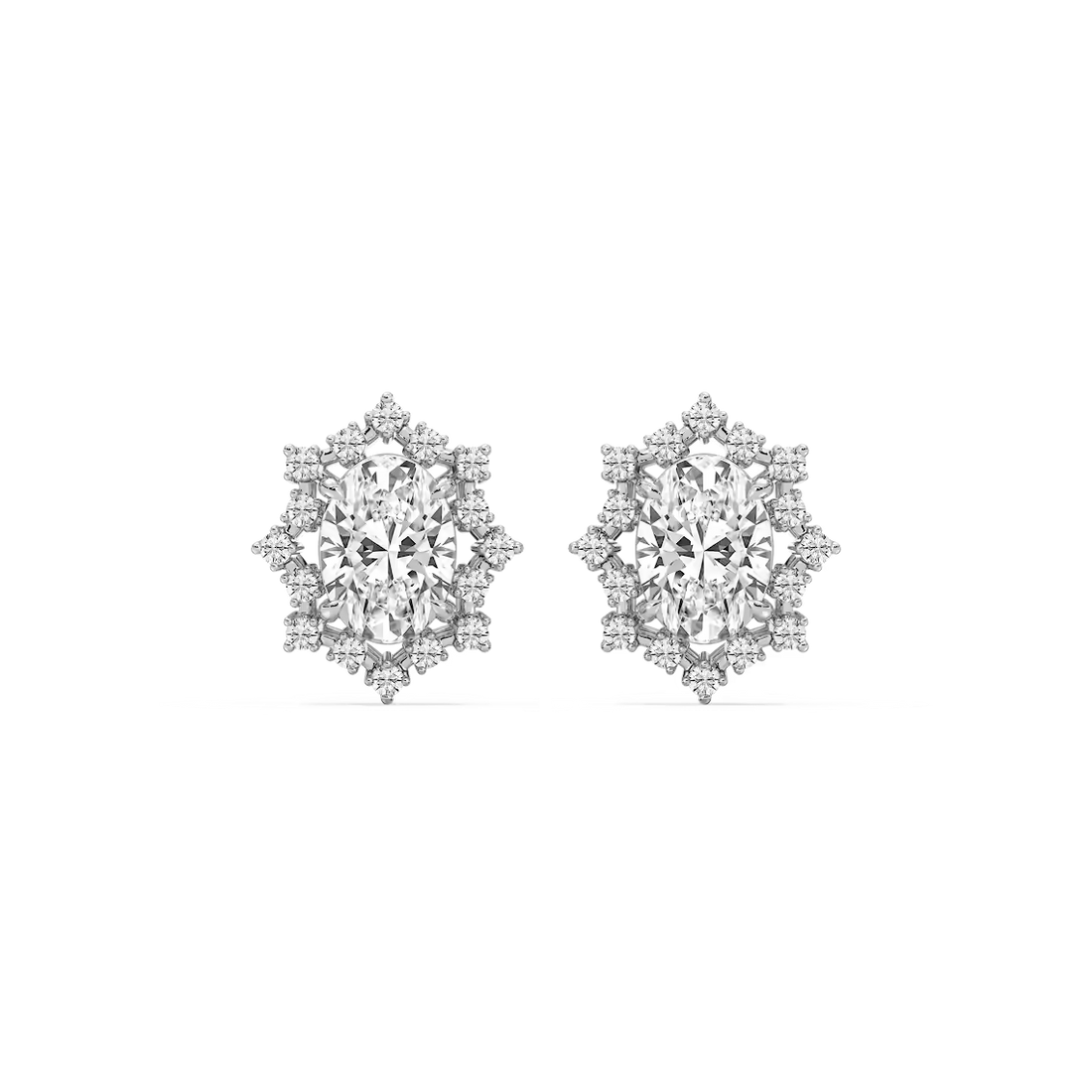 Framed Round Cut Lab Grown Diamond Stud Earrings