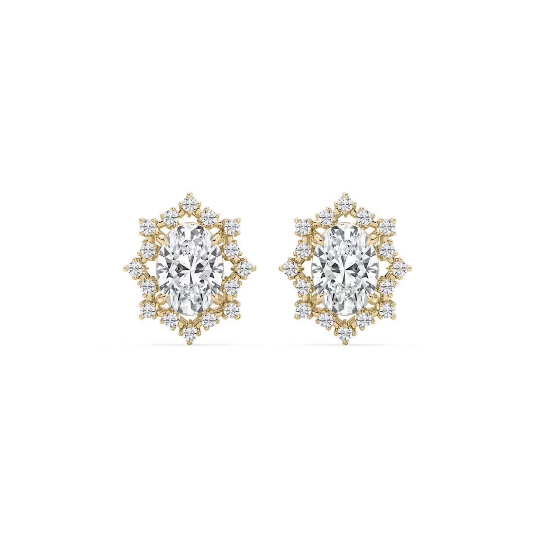 Framed Round Cut Lab Grown Diamond Stud Earrings