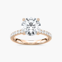 Classic Round Cut Engagement Ring With Hidden Halo