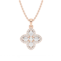 Flower Shape Lab Grown Diamond Necklace