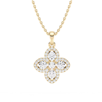 Flower Shape Lab Grown Diamond Necklace