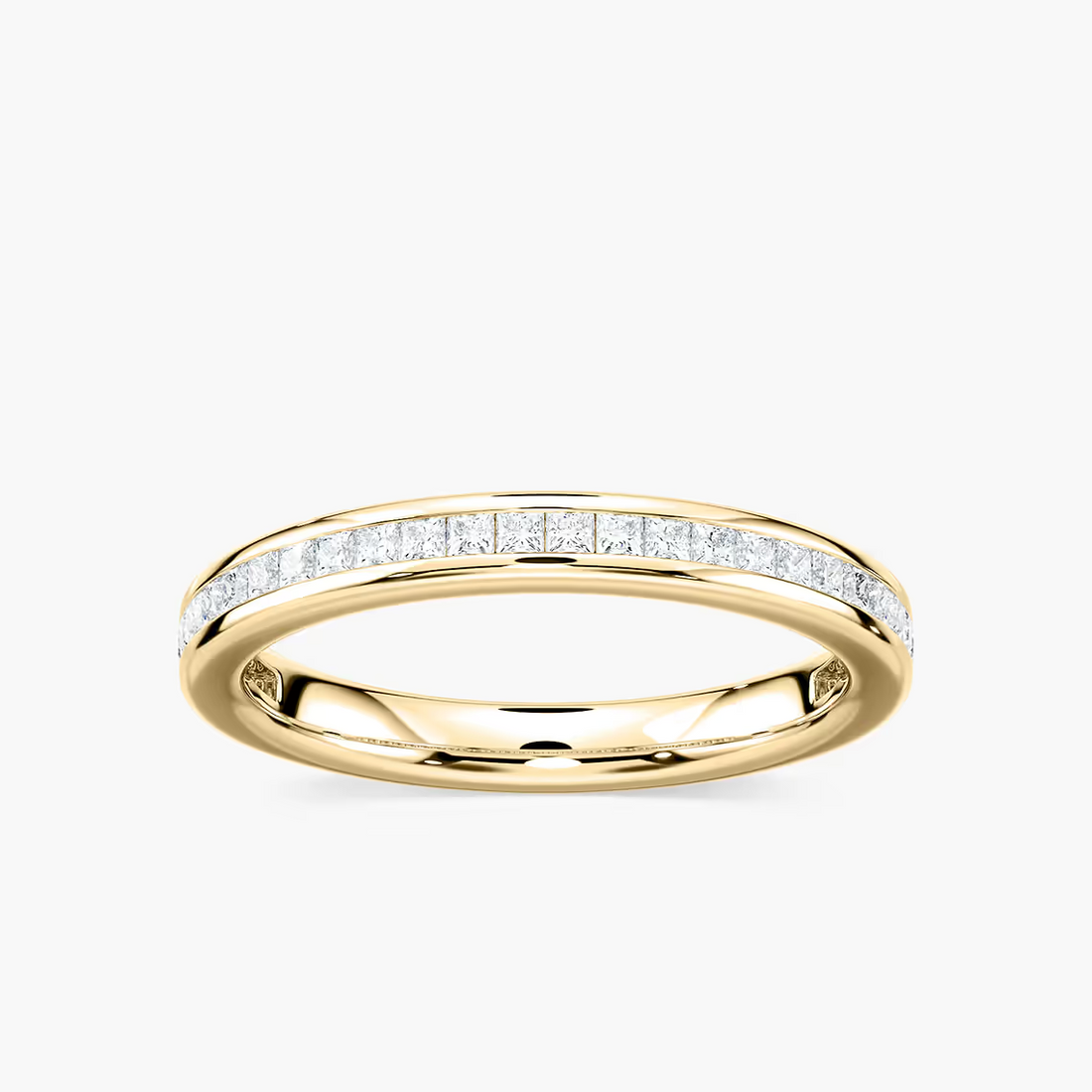 Princess Cut Channel Set Wedding Band