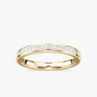 Princess Cut Channel Set Wedding Band