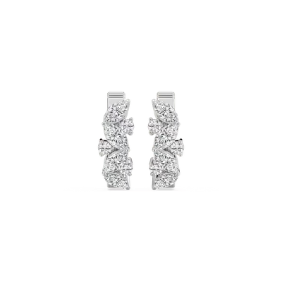 Marquise and Round Lab Grown Diamond Hoop Earrings