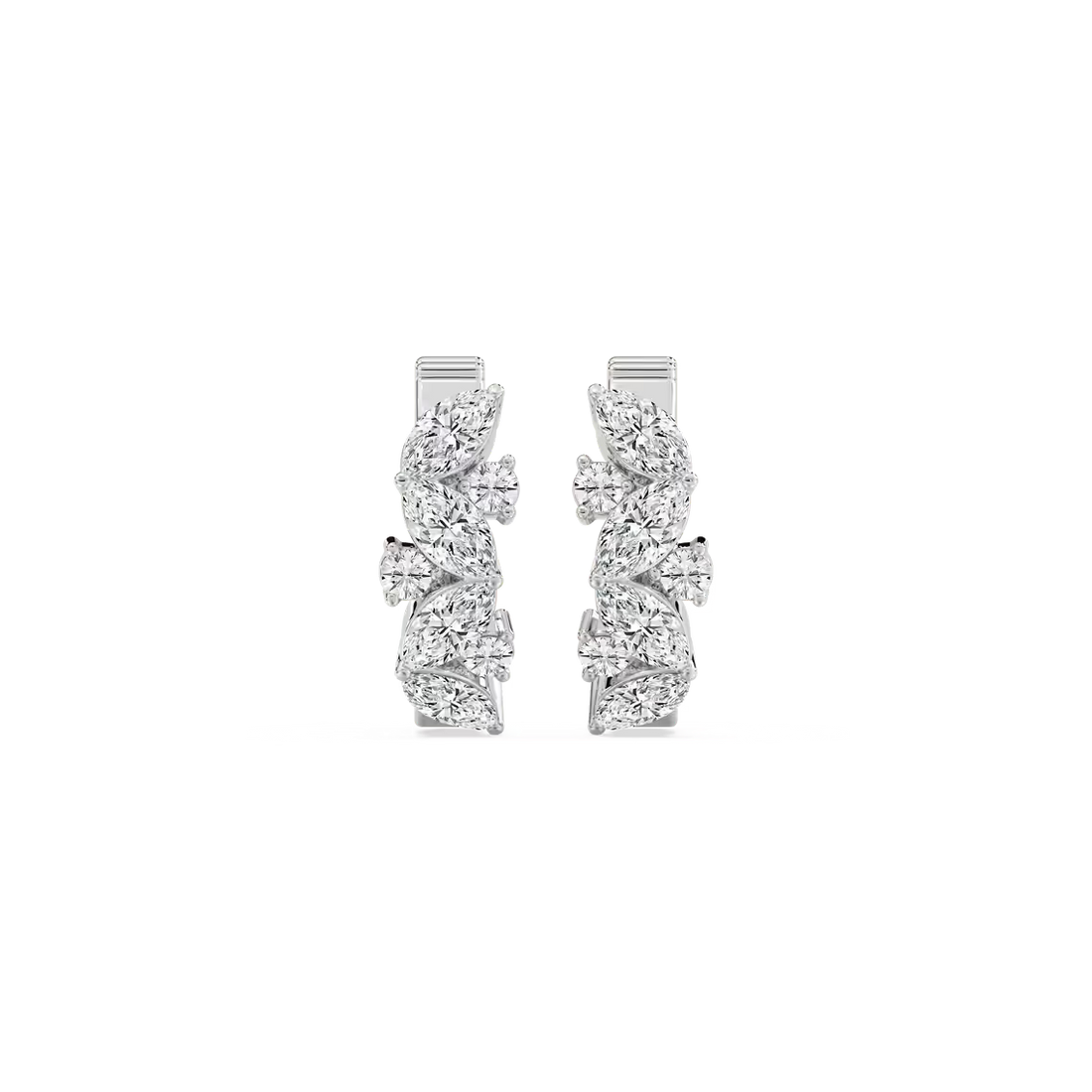 Marquise and Round Lab Grown Diamond Hoop Earrings