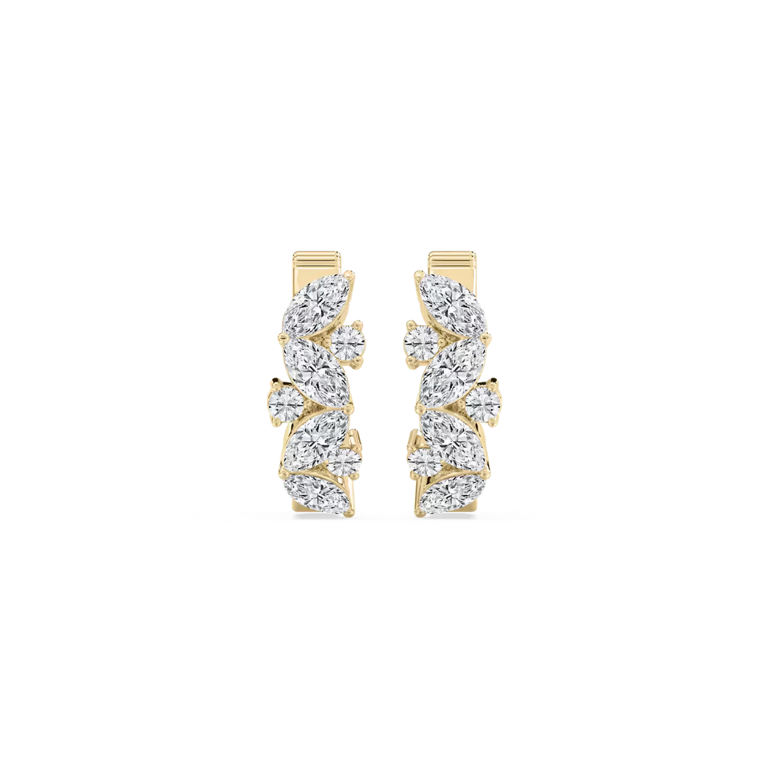 Marquise and Round Lab Grown Diamond Hoop Earrings