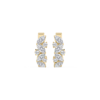 Marquise and Round Lab Grown Diamond Hoop Earrings