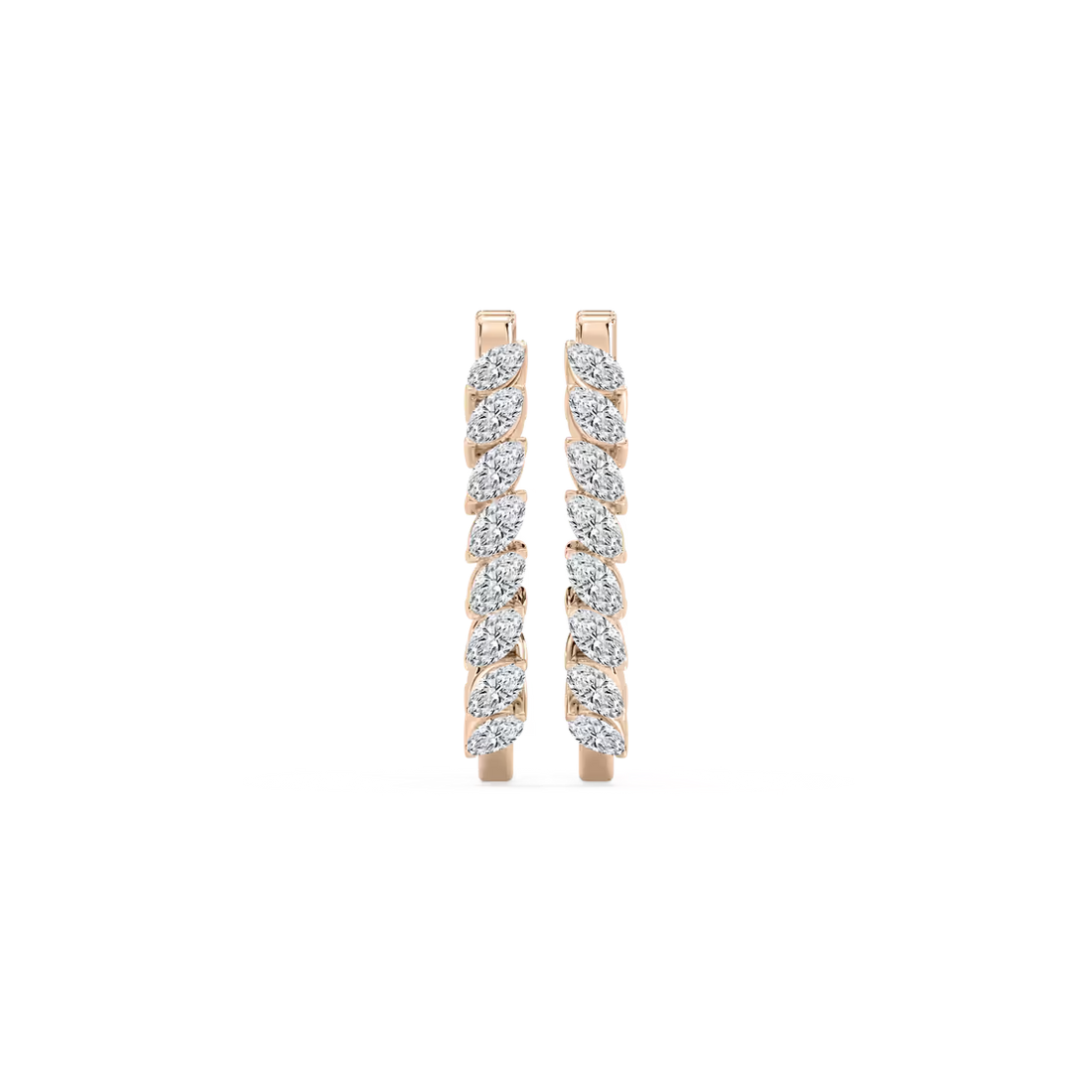 Marquise Cut Lab Grown Diamond Hoop Earrings