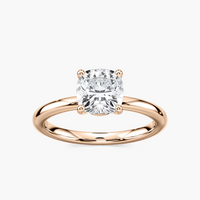 Delicate Four-Prong Cushion Cut Solitaire Engagement Ring