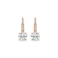 Round Lab Grown Diamond Scroll Drop Earrings