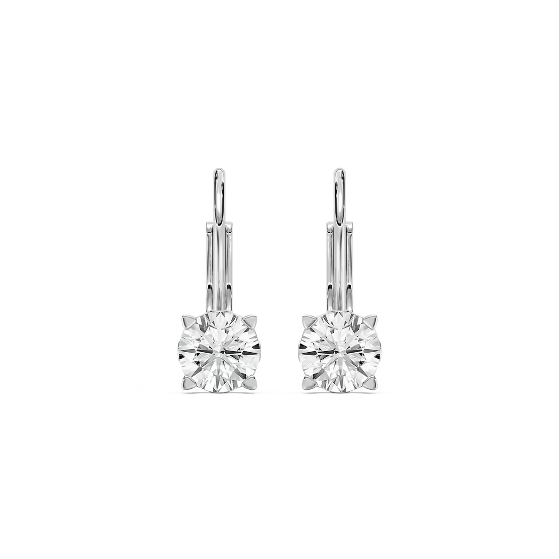 Round Lab Grown Diamond Scroll Drop Earrings