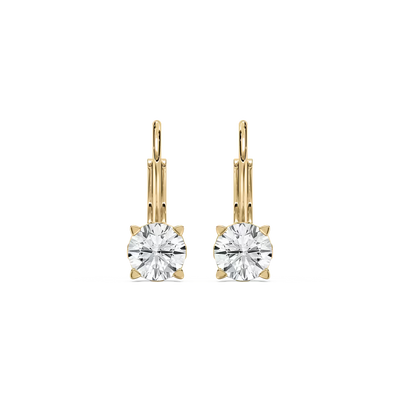 Round Lab Grown Diamond Scroll Drop Earrings
