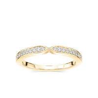 Round Channel Set Curved Wedding Band