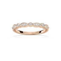 Round Cut Bezel Set Stackable Band