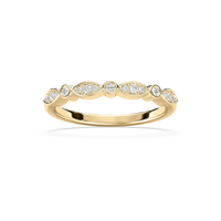 Round Cut Bezel Set Stackable Band