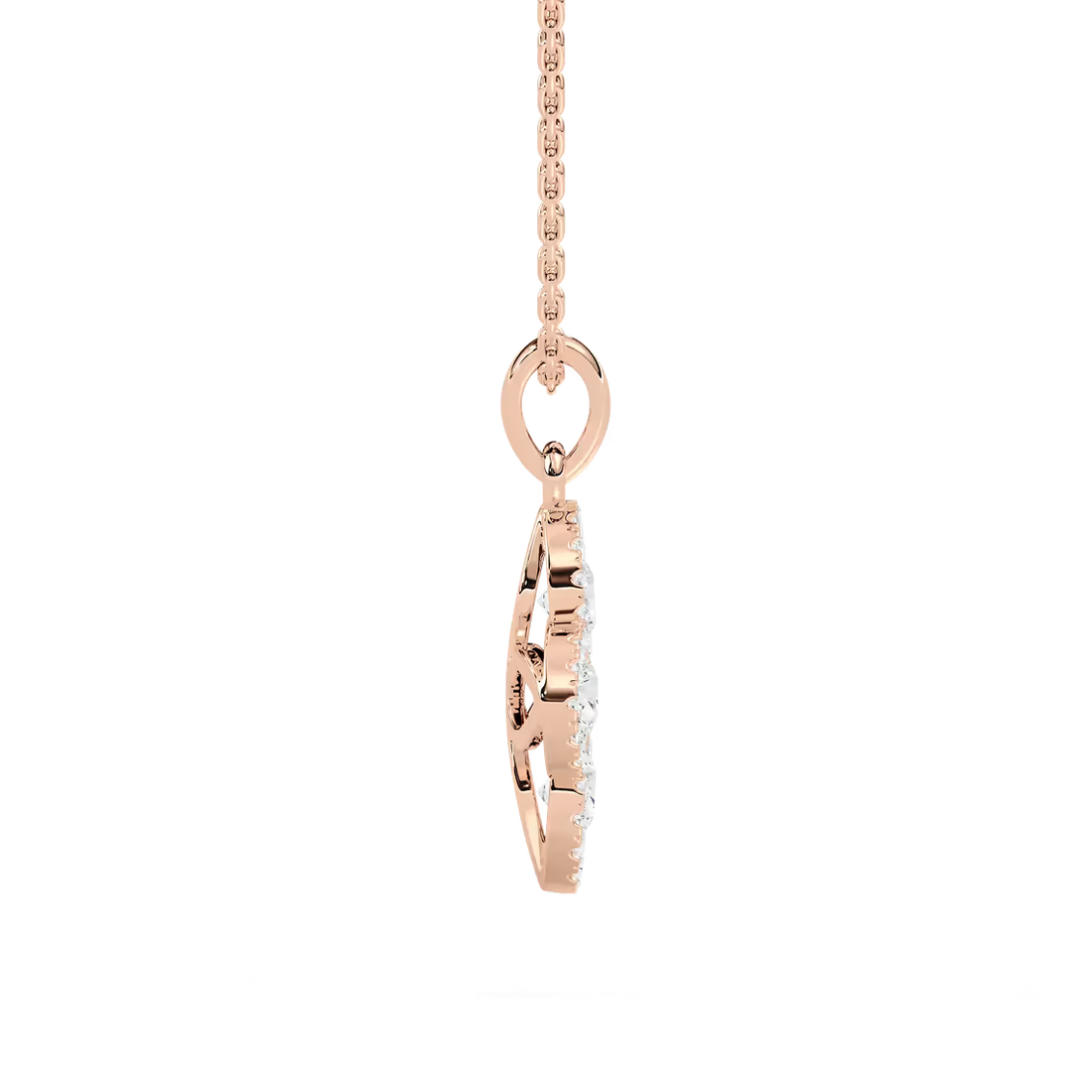 Flower Shape Lab Grown Diamond Necklace