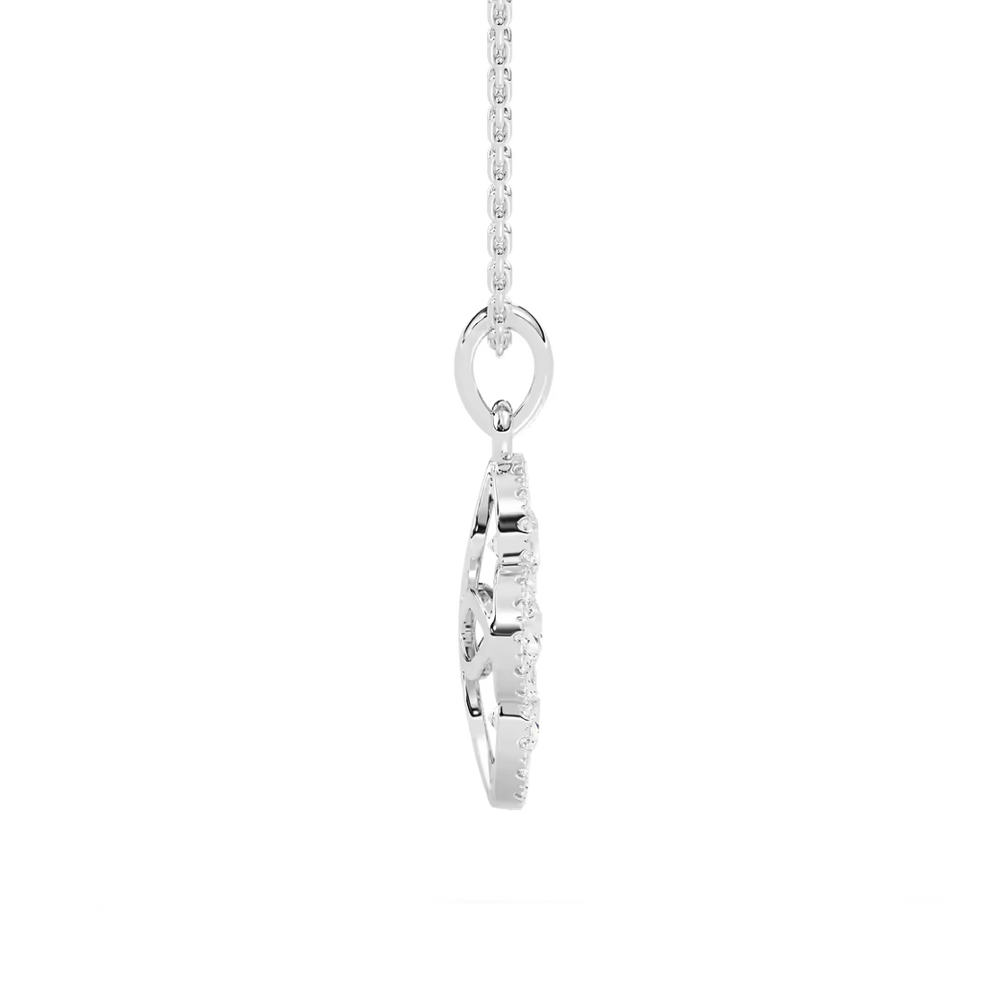 Flower Shape Lab Grown Diamond Necklace