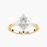 Marquise Cut Three Stone Engagement Ring