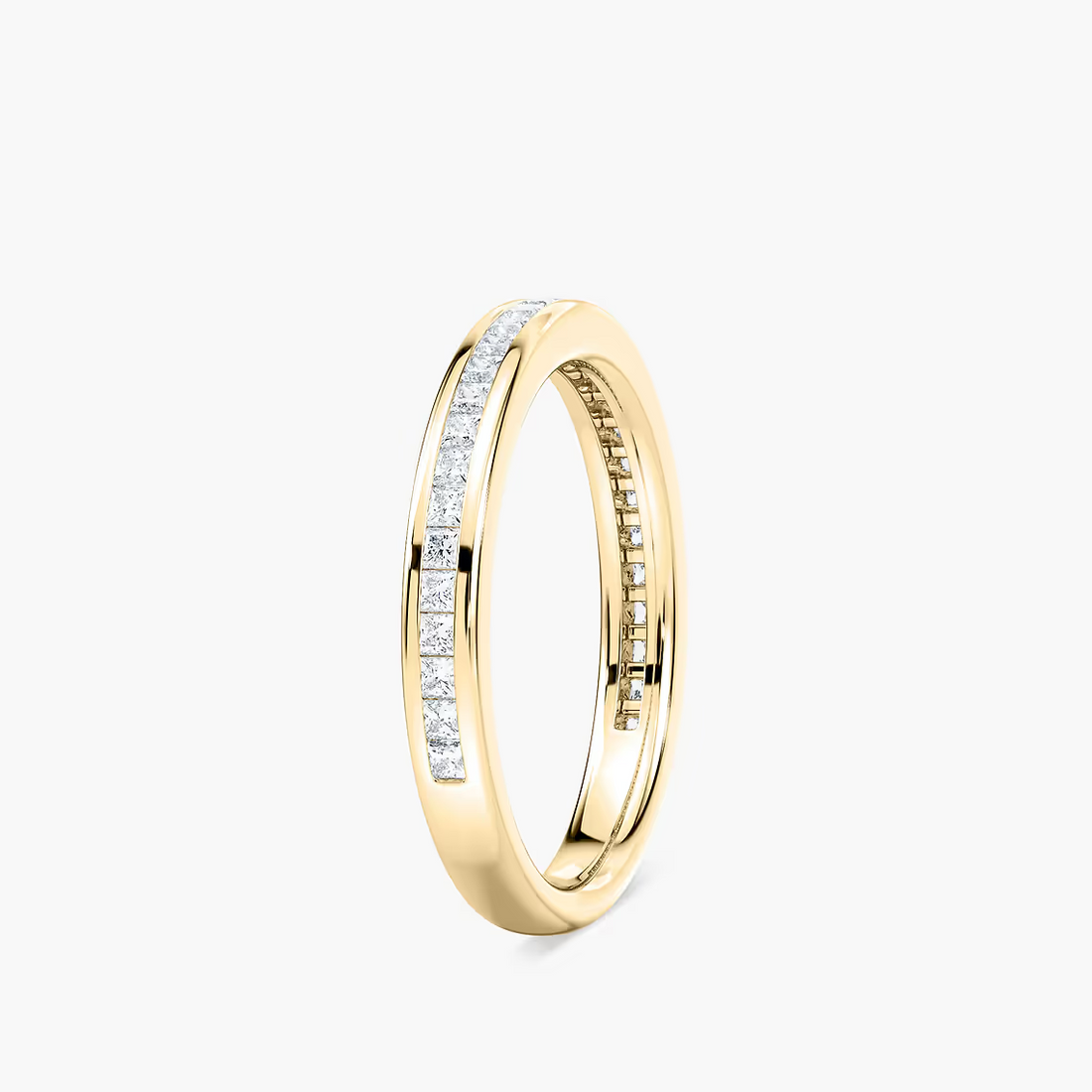 Princess Cut Channel Set Wedding Band