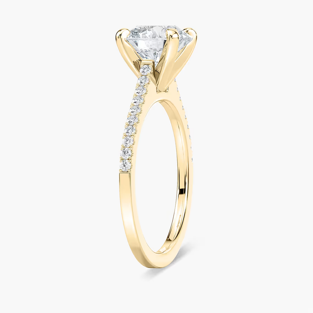 Pavé Set Round Cut Engagement Ring