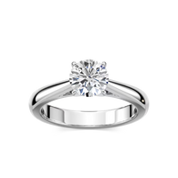 Solitaire Round Cut Cathedral Engagement Ring