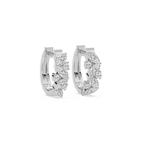 Marquise and Round Lab Grown Diamond Hoop Earrings