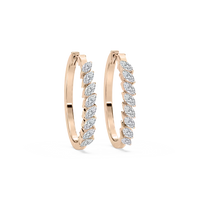 Marquise Cut Lab Grown Diamond Hoop Earrings