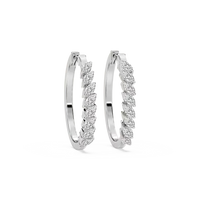 Marquise Cut Lab Grown Diamond Hoop Earrings