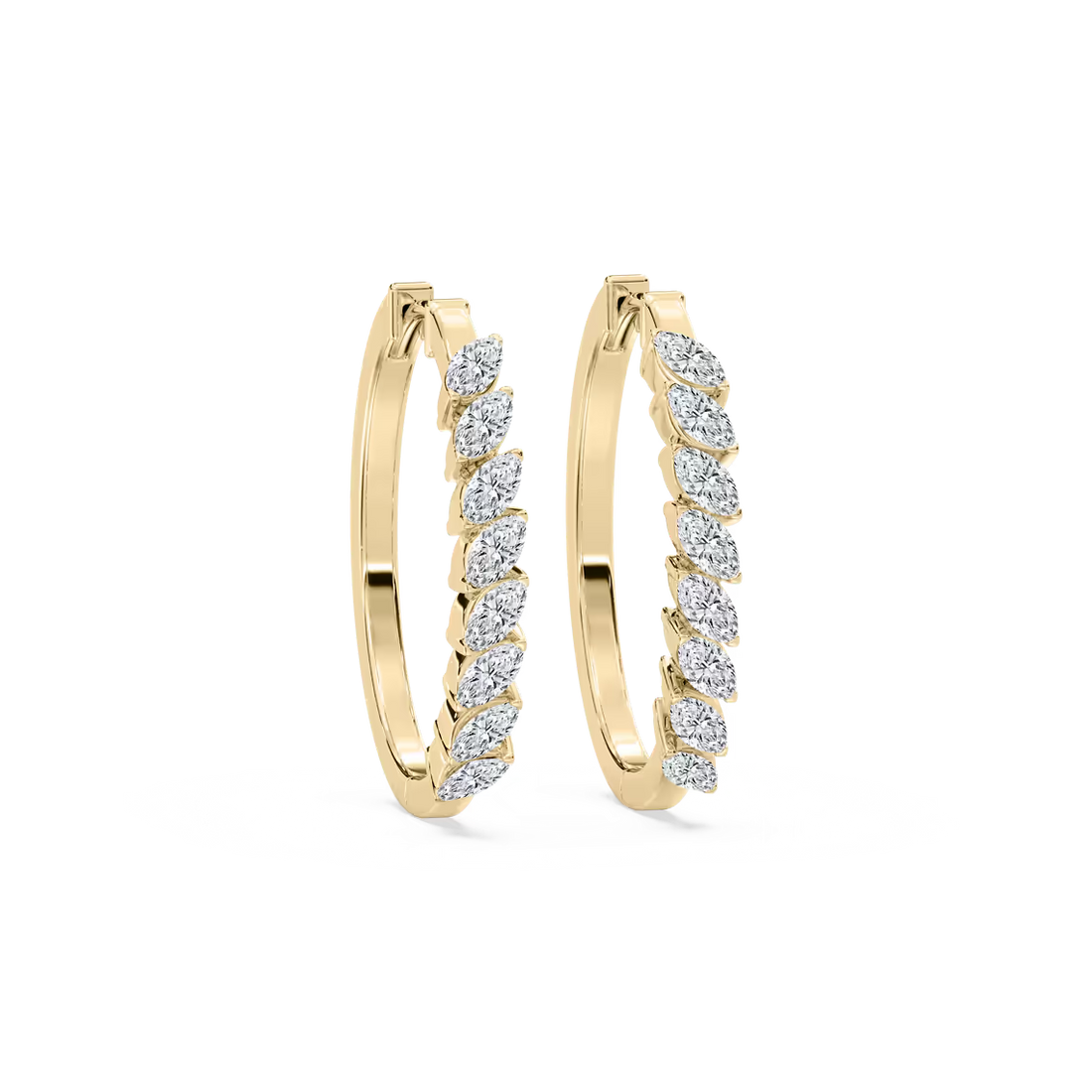 Marquise Cut Lab Grown Diamond Hoop Earrings
