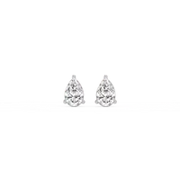 Three Prong Pear Lab Grown Diamond Stud Earrings