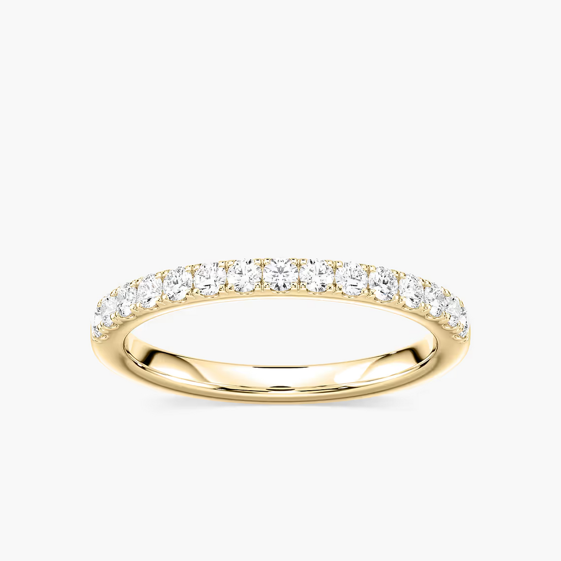 Round Shaped Pave Set Wedding Band