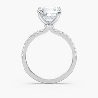 Classic Round Cut Engagement Ring With Hidden Halo