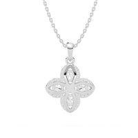 Flower Shape Lab Grown Diamond Necklace