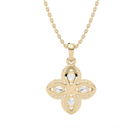 Flower Shape Lab Grown Diamond Necklace