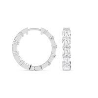 Emerald Cut Lab Grown Diamond Hoop Earrings