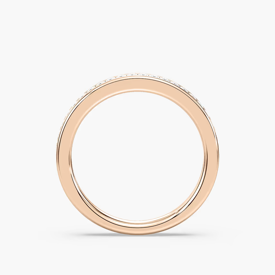 Princess Cut Channel Set Wedding Band