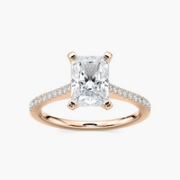 Pavé Set Radiant Cut Engagement Ring