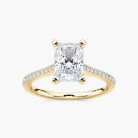 Pavé Set Radiant Cut Engagement Ring
