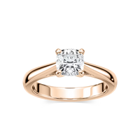Solitaire Cushion Cut Cathedral Engagement Ring