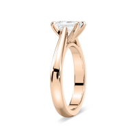 Solitaire Emerald Cut Cathedral Engagement Ring