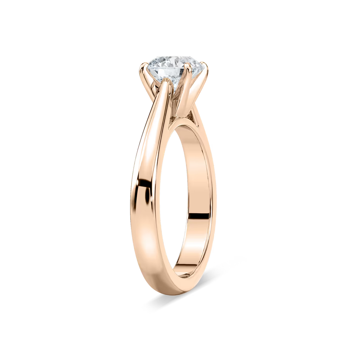 Solitaire Round Cut Cathedral Engagement Ring