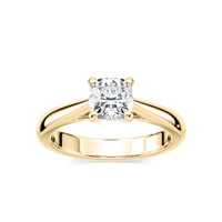 Solitaire Cushion Cut Cathedral Engagement Ring