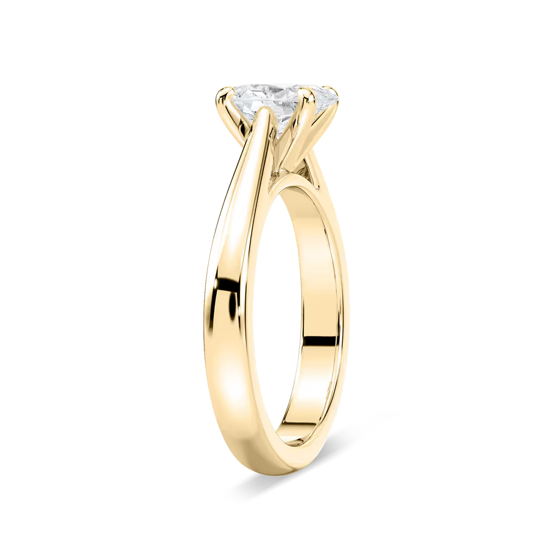 Solitaire Oval Cut Cathedral Engagement Ring