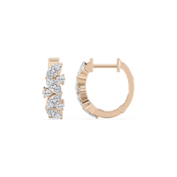 Marquise and Round Lab Grown Diamond Hoop Earrings