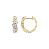 Marquise and Round Lab Grown Diamond Hoop Earrings