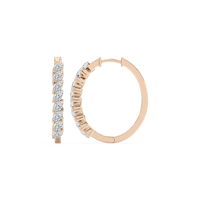 Marquise Cut Lab Grown Diamond Hoop Earrings