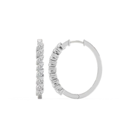 Marquise Cut Lab Grown Diamond Hoop Earrings